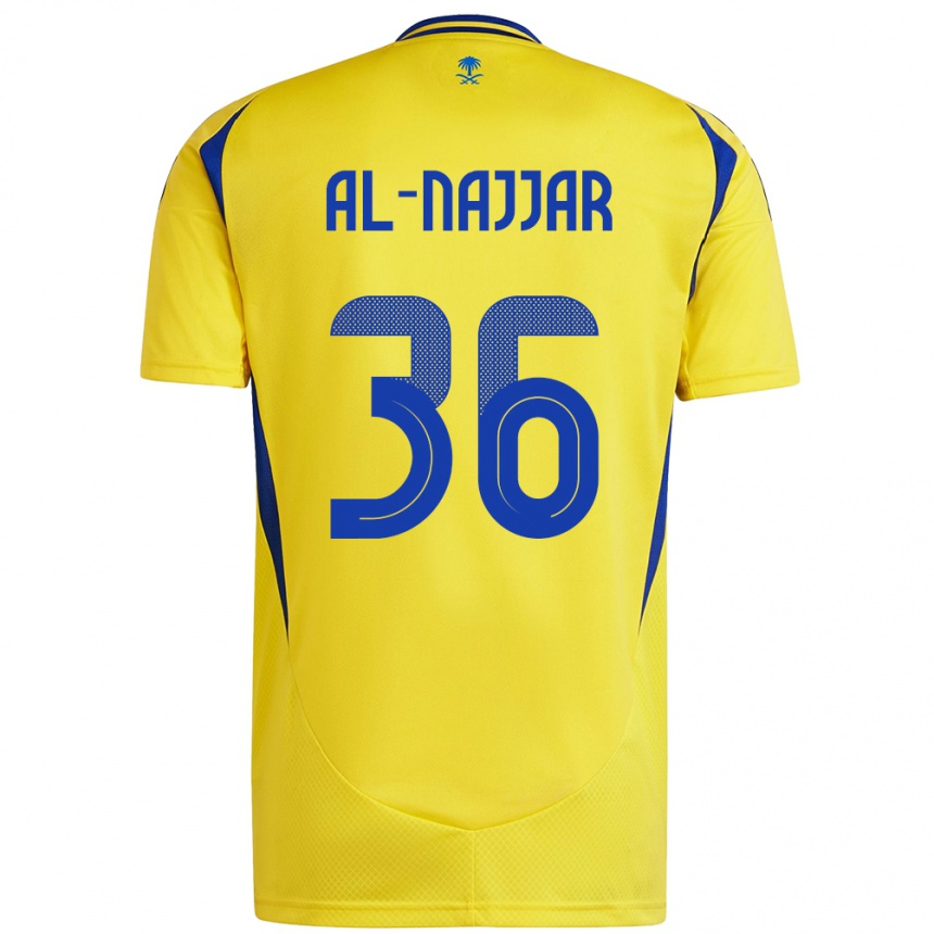 Gyermek Labdarúgás Raghed Al-Najjar #36 Sárga Kék Hazai Jersey 2024/25 Mez Póló Ing