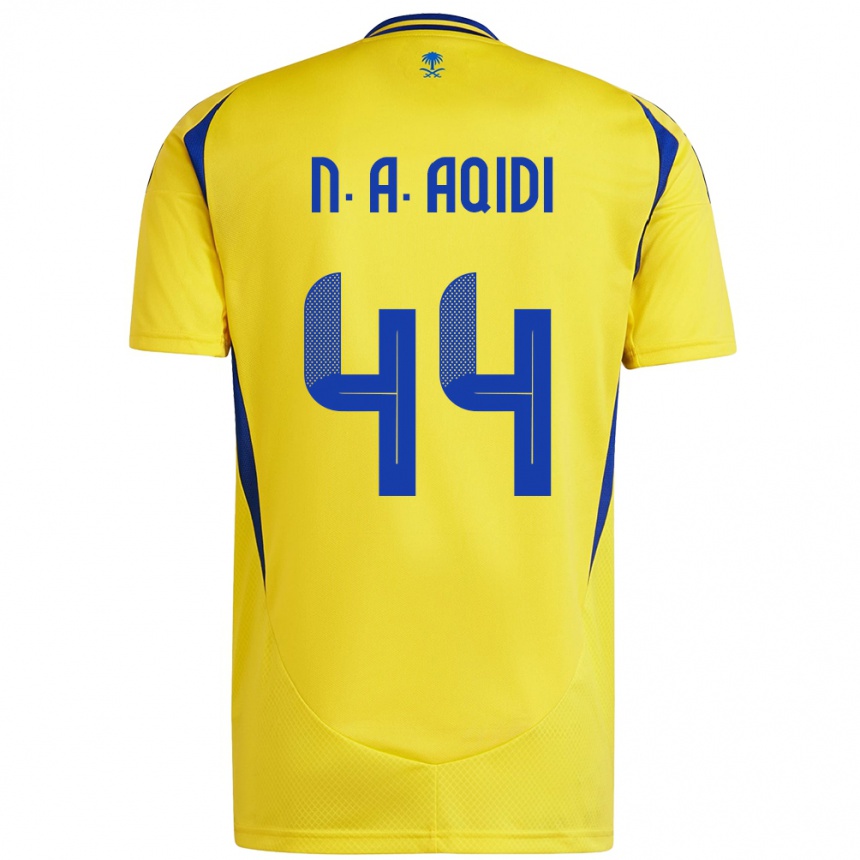 Gyermek Labdarúgás Nawaf Al-Aqidi #44 Sárga Kék Hazai Jersey 2024/25 Mez Póló Ing