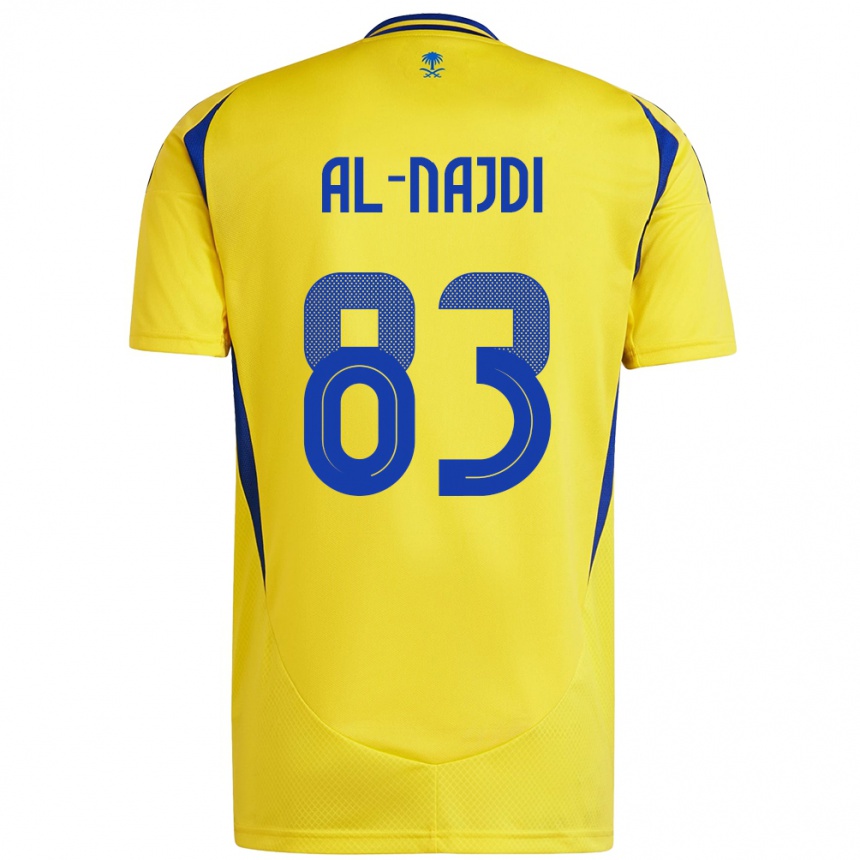 Gyermek Labdarúgás Salem Al-Najdi #83 Sárga Kék Hazai Jersey 2024/25 Mez Póló Ing