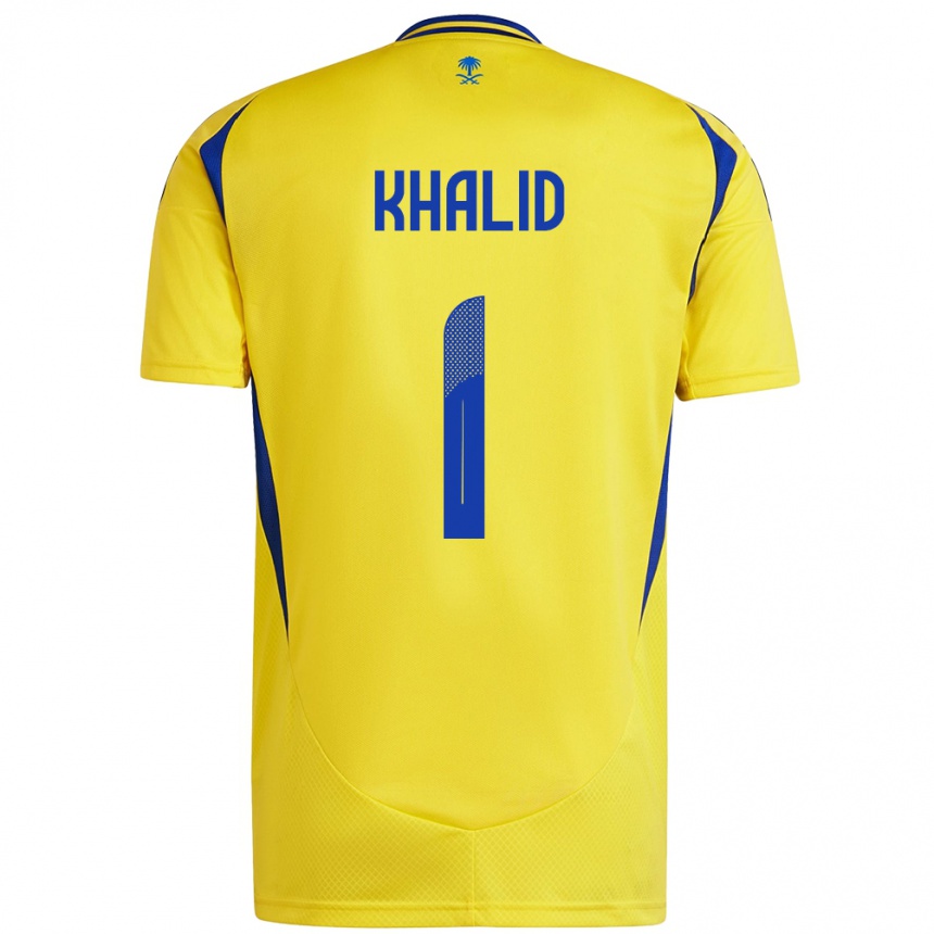 Gyermek Labdarúgás Sara Khalid #1 Sárga Kék Hazai Jersey 2024/25 Mez Póló Ing