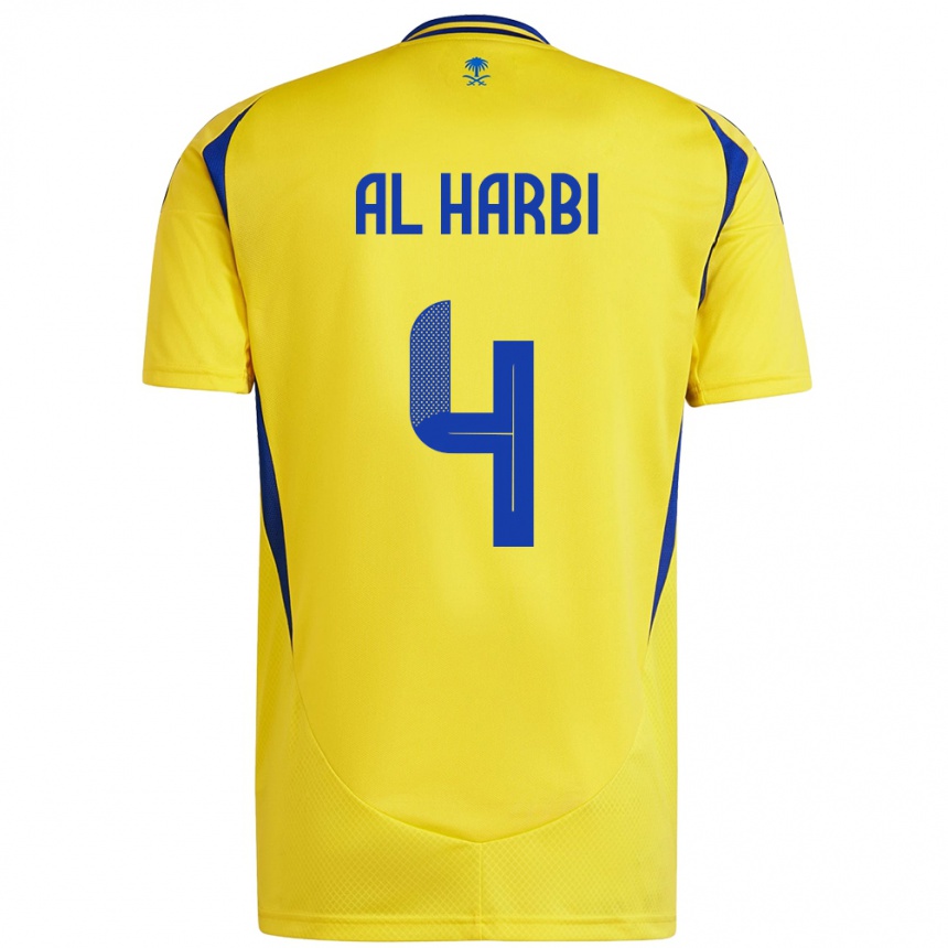 Gyermek Labdarúgás Fay Al-Harbi #4 Sárga Kék Hazai Jersey 2024/25 Mez Póló Ing