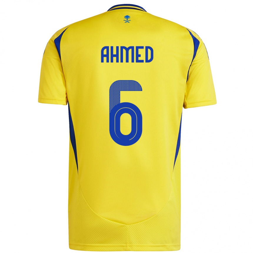 Gyermek Labdarúgás Aseel Ahmed #6 Sárga Kék Hazai Jersey 2024/25 Mez Póló Ing