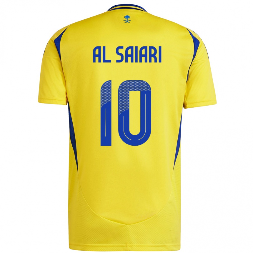 Gyermek Labdarúgás Mubarkh Al-Saiari #10 Sárga Kék Hazai Jersey 2024/25 Mez Póló Ing