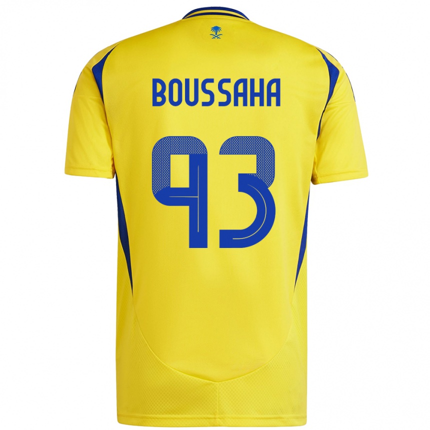 Gyermek Labdarúgás Lina Boussaha #93 Sárga Kék Hazai Jersey 2024/25 Mez Póló Ing