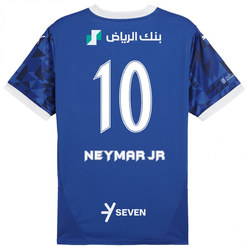 Gyermek Labdarúgás Neymar #10 Sötétkék Fehér Hazai Jersey 2024/25 Mez Póló Ing