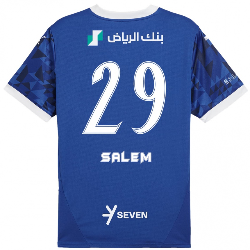 Gyermek Labdarúgás Salem Al-Dawsari #29 Sötétkék Fehér Hazai Jersey 2024/25 Mez Póló Ing