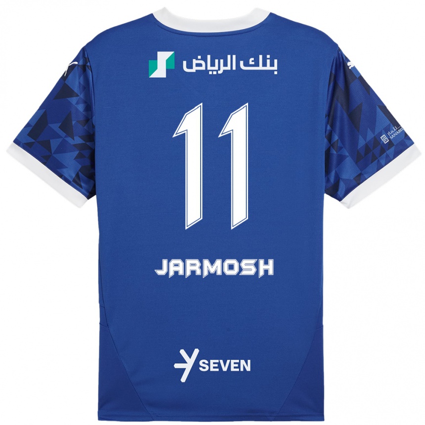 Gyermek Labdarúgás Abdulaziz Jarmosh #11 Sötétkék Fehér Hazai Jersey 2024/25 Mez Póló Ing