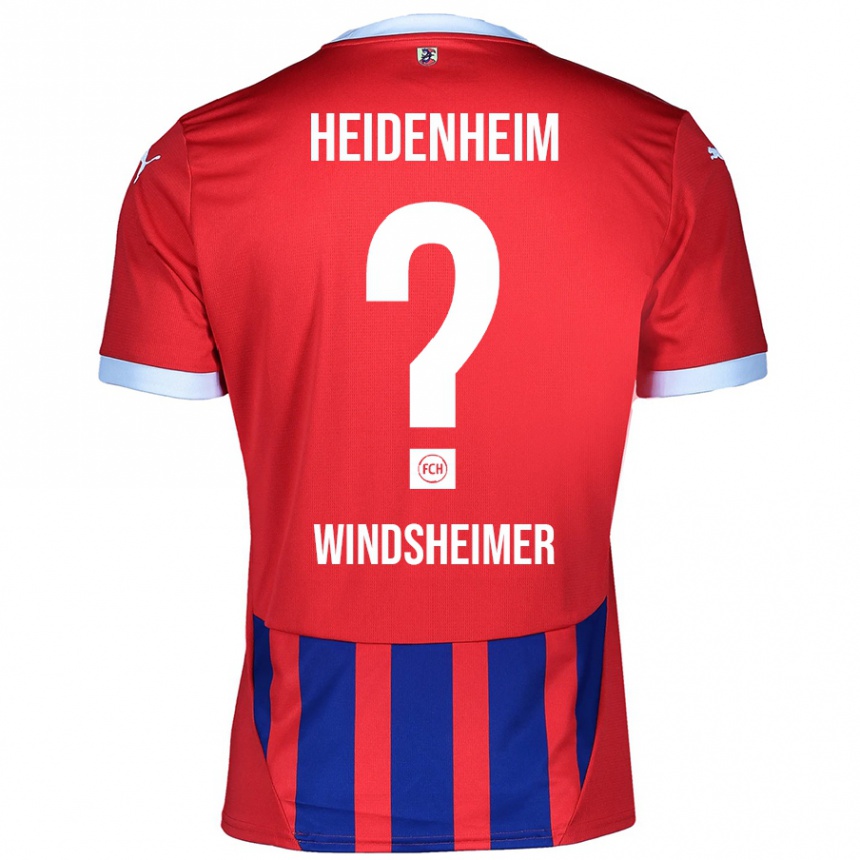 Gyermek Labdarúgás Tim Windsheimer #0 Piros Kék Hazai Jersey 2024/25 Mez Póló Ing