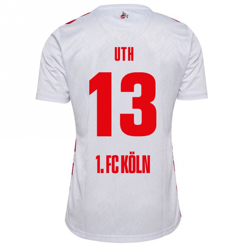 Gyermek Labdarúgás Mark Uth #13 Fehér Piros Hazai Jersey 2024/25 Mez Póló Ing