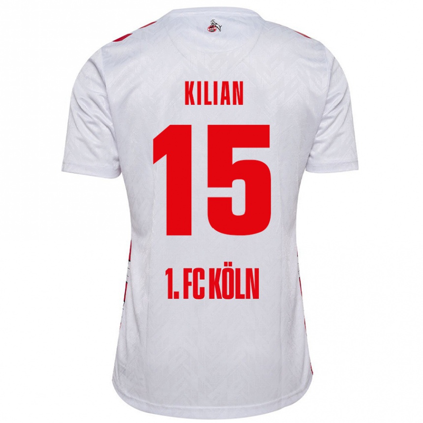 Gyermek Labdarúgás Luca Kilian #15 Fehér Piros Hazai Jersey 2024/25 Mez Póló Ing