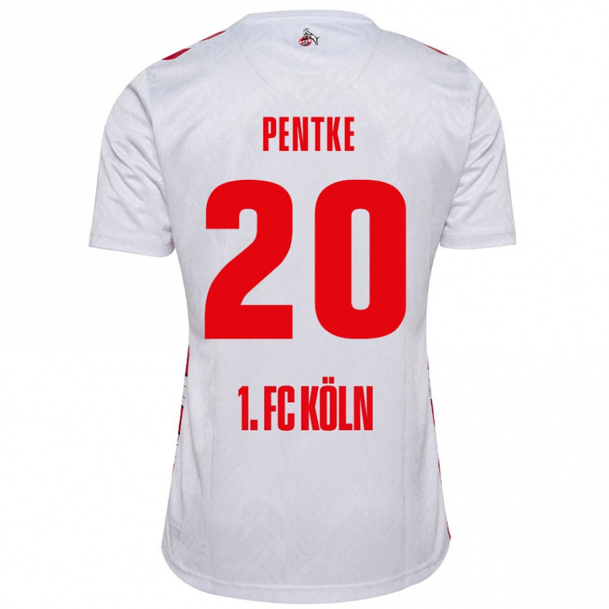 Gyermek Labdarúgás Philipp Pentke #20 Fehér Piros Hazai Jersey 2024/25 Mez Póló Ing