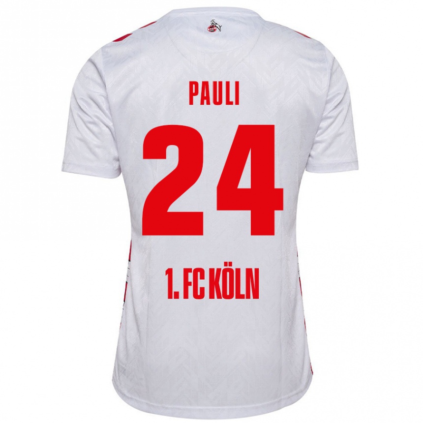 Gyermek Labdarúgás Julian Pauli #24 Fehér Piros Hazai Jersey 2024/25 Mez Póló Ing