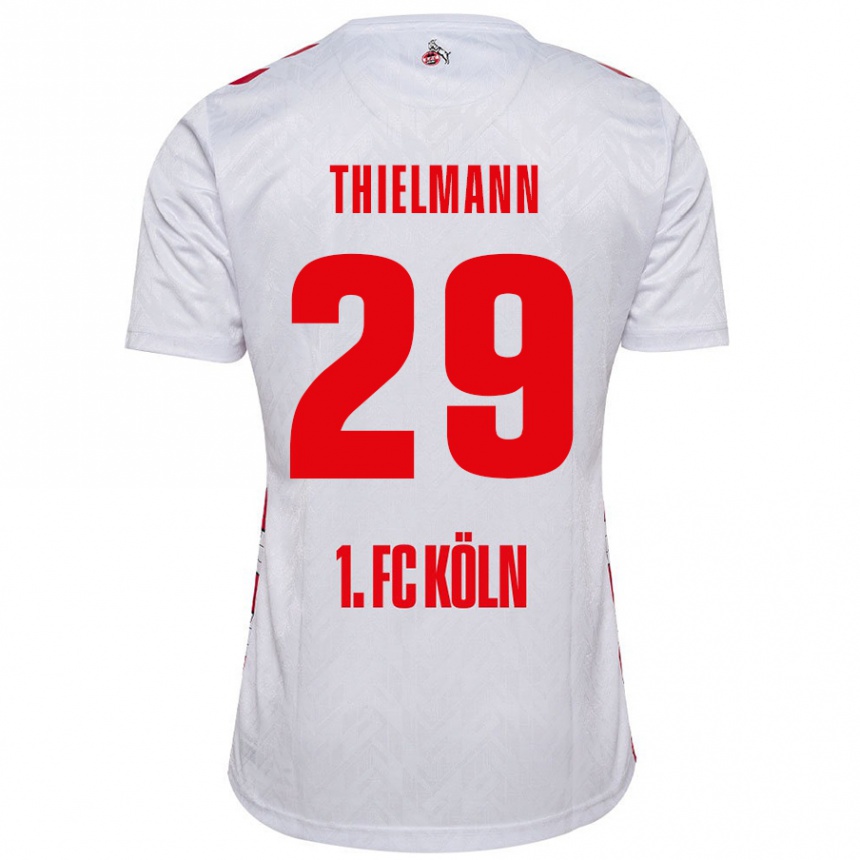 Gyermek Labdarúgás Jan Thielmann #29 Fehér Piros Hazai Jersey 2024/25 Mez Póló Ing