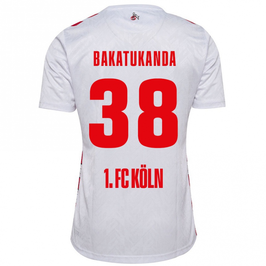 Gyermek Labdarúgás Elias Bakatukanda #38 Fehér Piros Hazai Jersey 2024/25 Mez Póló Ing