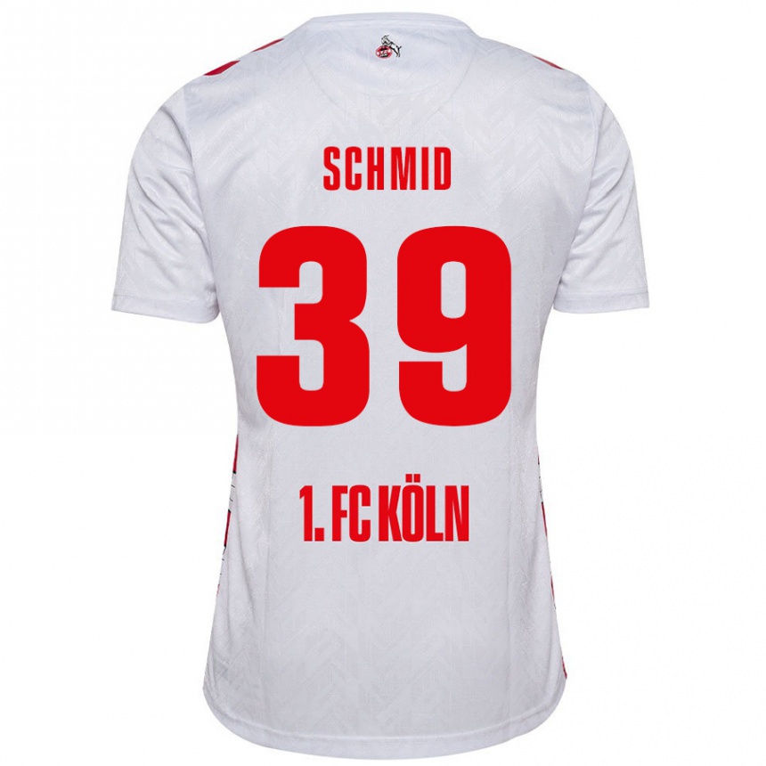 Gyermek Labdarúgás Maximilian Schmid #39 Fehér Piros Hazai Jersey 2024/25 Mez Póló Ing