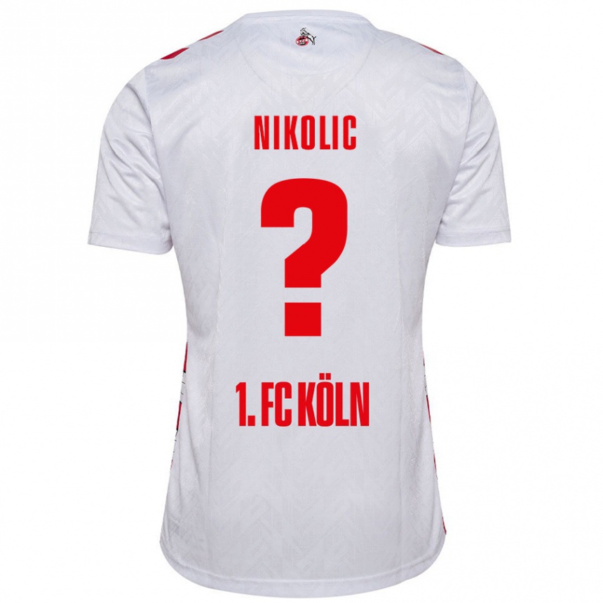 Gyermek Labdarúgás Milan Nikolic #0 Fehér Piros Hazai Jersey 2024/25 Mez Póló Ing