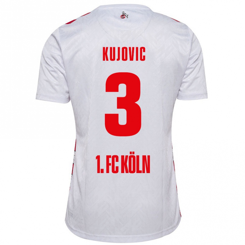 Gyermek Labdarúgás Emin Kujovic #3 Fehér Piros Hazai Jersey 2024/25 Mez Póló Ing