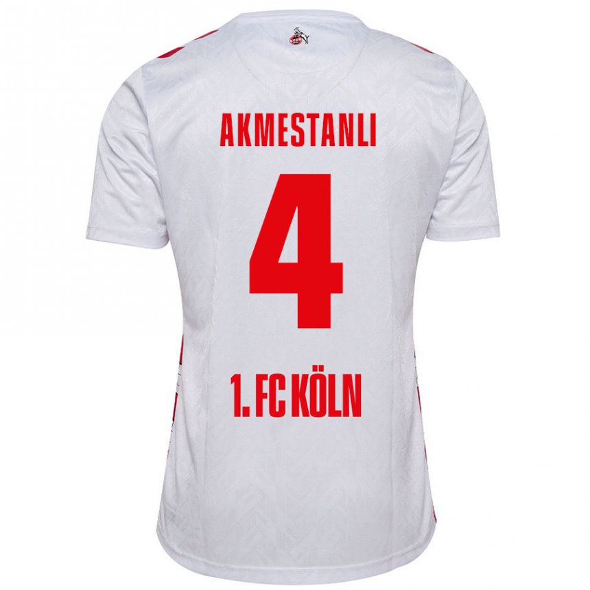 Gyermek Labdarúgás Teoman Akmestanli #4 Fehér Piros Hazai Jersey 2024/25 Mez Póló Ing