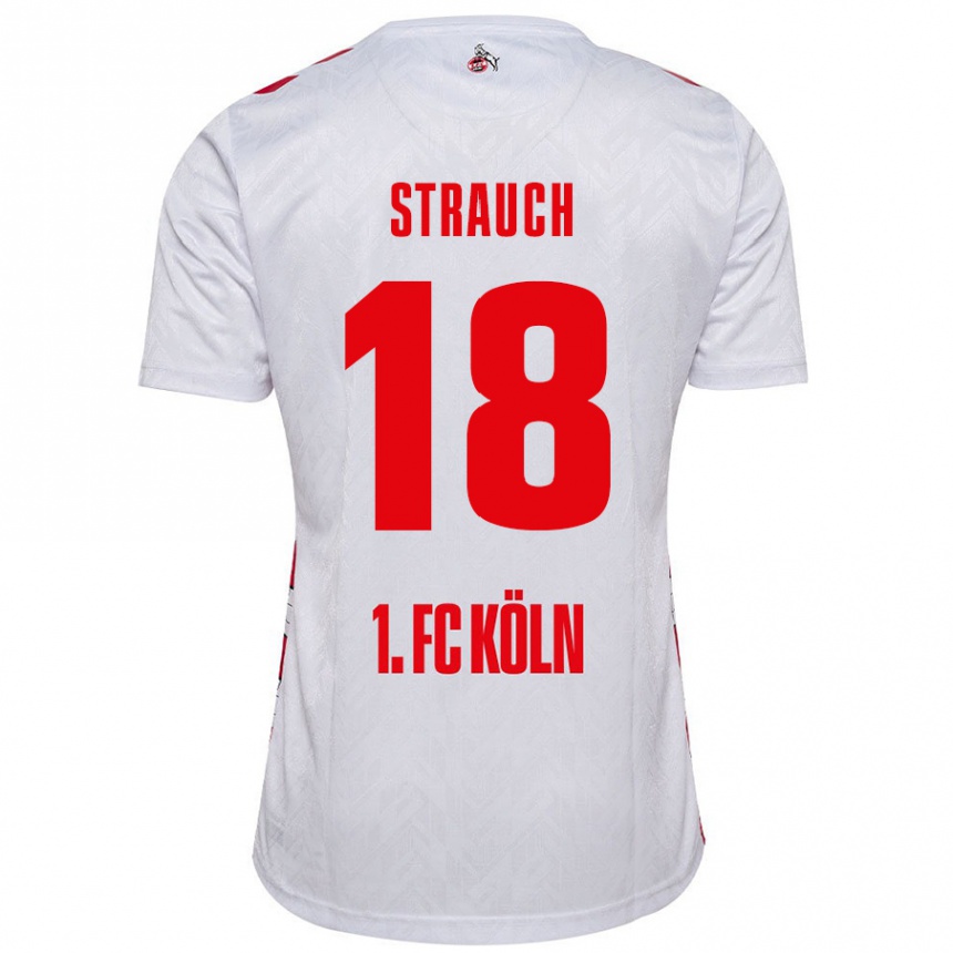 Gyermek Labdarúgás Georg Strauch #18 Fehér Piros Hazai Jersey 2024/25 Mez Póló Ing