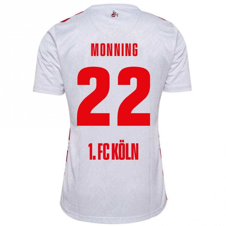 Gyermek Labdarúgás Marlon Monning #22 Fehér Piros Hazai Jersey 2024/25 Mez Póló Ing