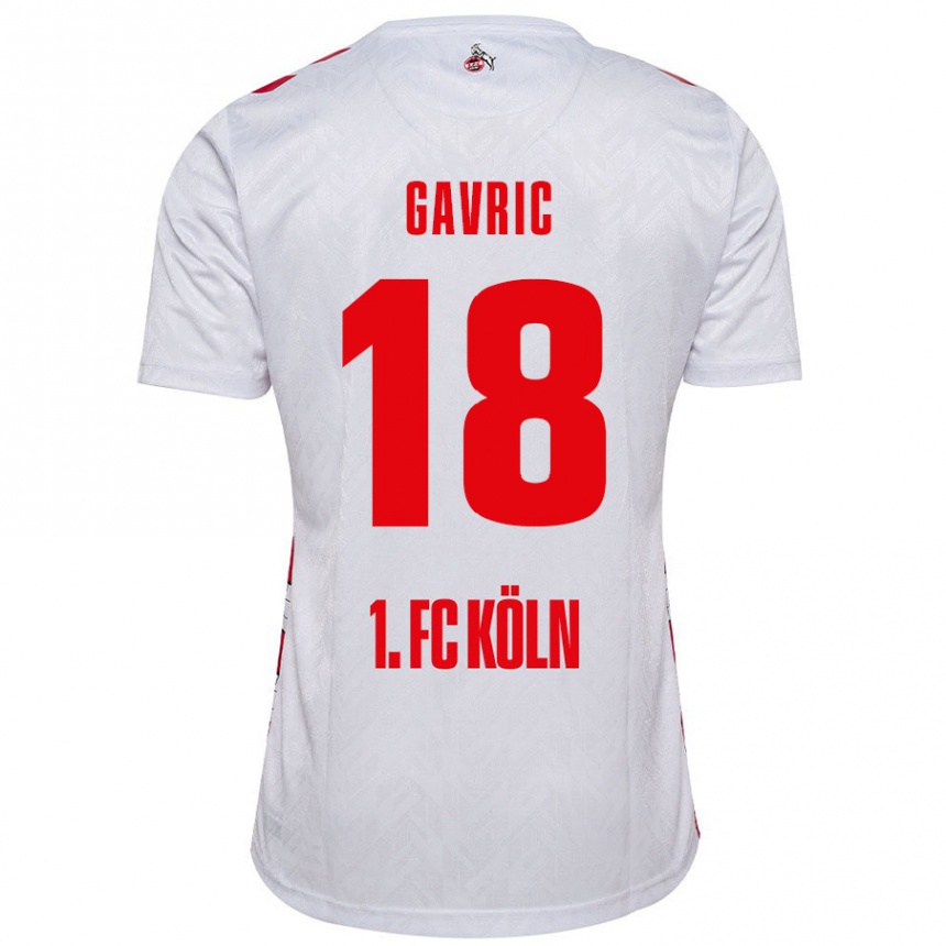 Gyermek Labdarúgás Andrea Gavrić #18 Fehér Piros Hazai Jersey 2024/25 Mez Póló Ing