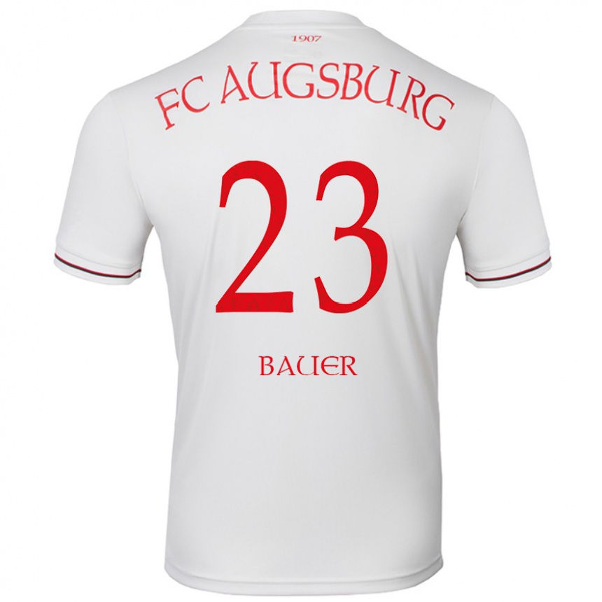 Gyermek Labdarúgás Maximilian Bauer #23 Fehér Hazai Jersey 2024/25 Mez Póló Ing