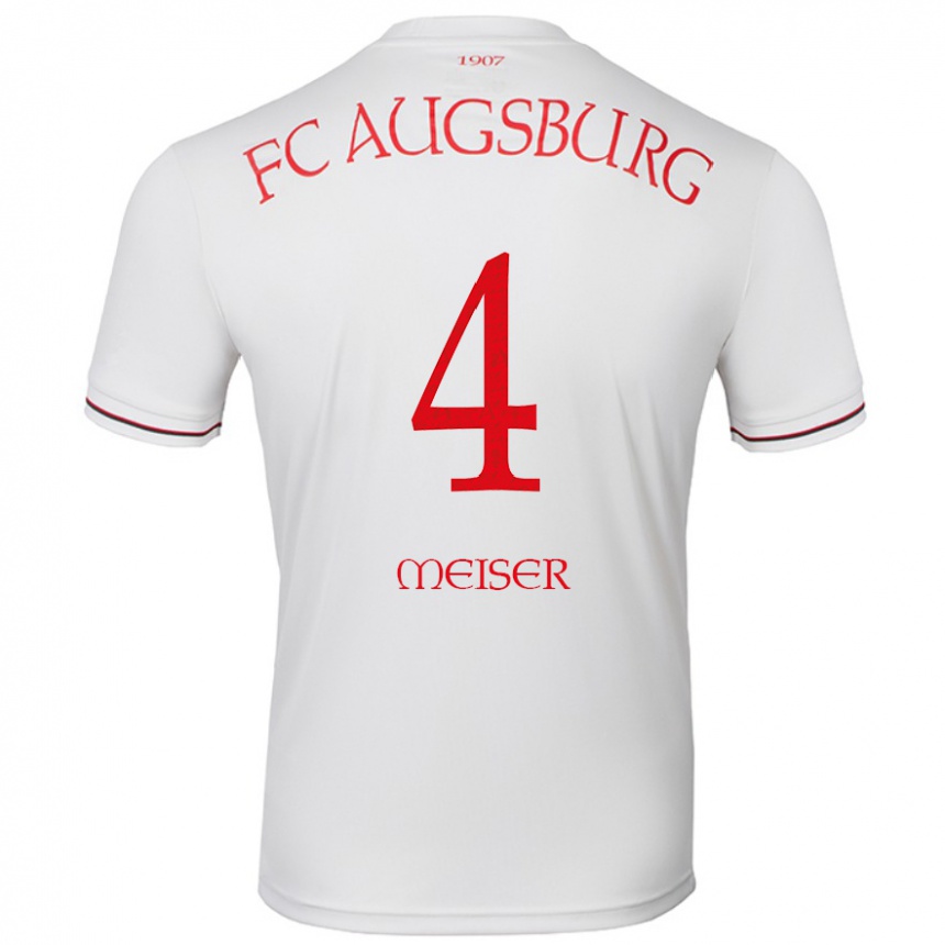 Gyermek Labdarúgás Felix Meiser #4 Fehér Hazai Jersey 2024/25 Mez Póló Ing