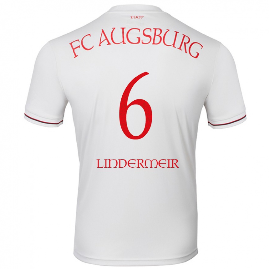 Gyermek Labdarúgás Dominik Lindermeir #6 Fehér Hazai Jersey 2024/25 Mez Póló Ing