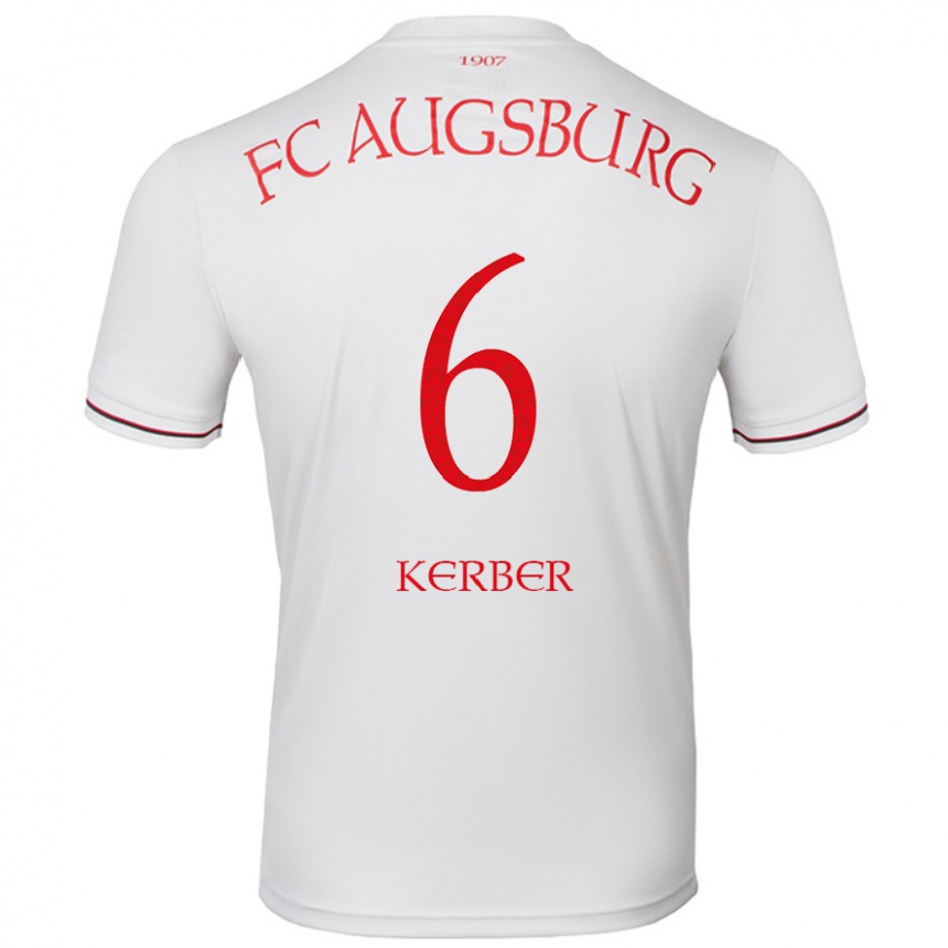 Gyermek Labdarúgás Luca Kerber #6 Fehér Hazai Jersey 2024/25 Mez Póló Ing