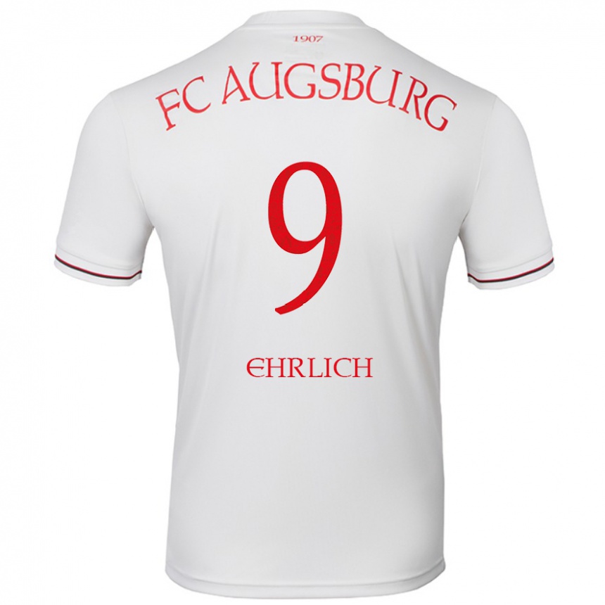 Gyermek Labdarúgás Lucas Ehrlich #9 Fehér Hazai Jersey 2024/25 Mez Póló Ing