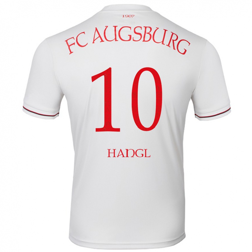 Gyermek Labdarúgás Florian Hangl #10 Fehér Hazai Jersey 2024/25 Mez Póló Ing