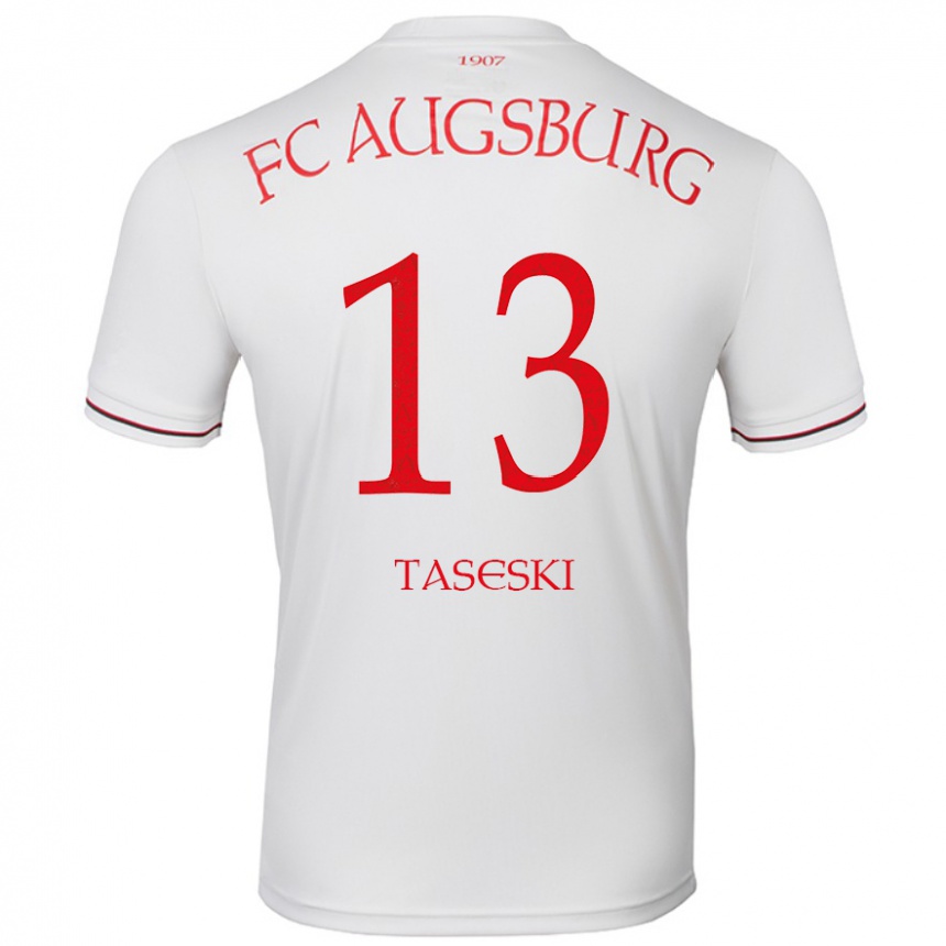 Gyermek Labdarúgás Kristijan Taseski #13 Fehér Hazai Jersey 2024/25 Mez Póló Ing