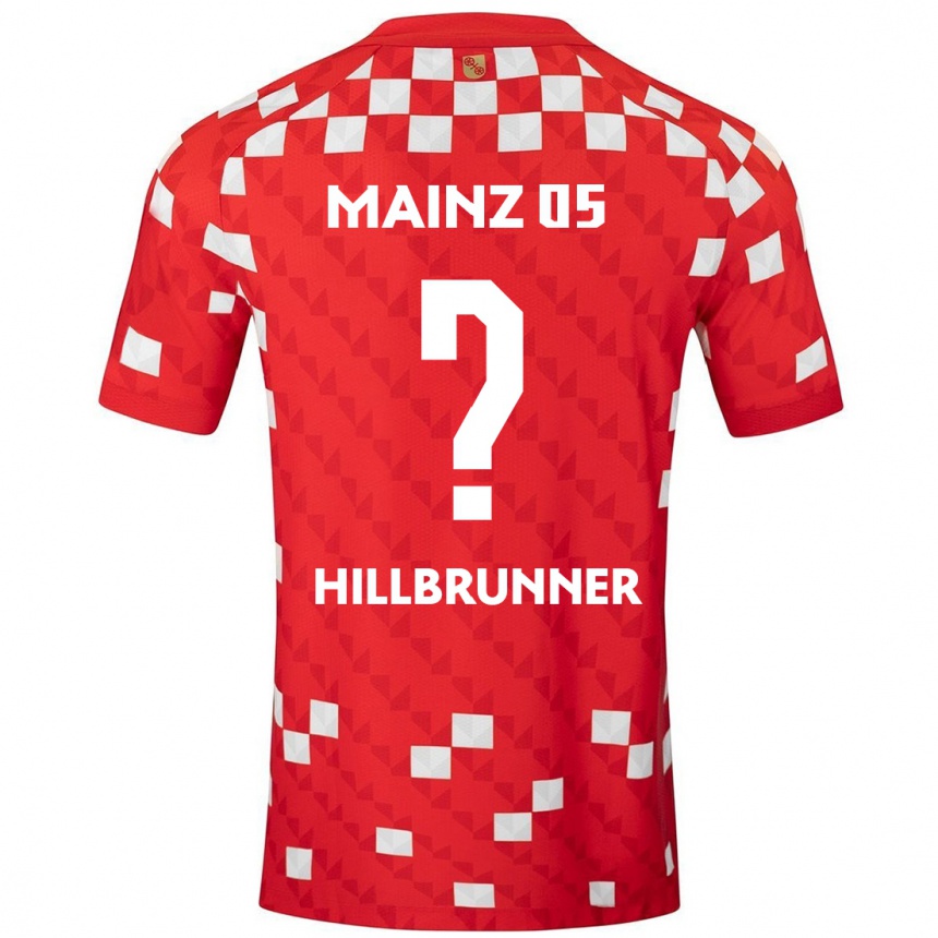 Gyermek Labdarúgás Fynn Hillbrunner #0 Fehér Piros Hazai Jersey 2024/25 Mez Póló Ing