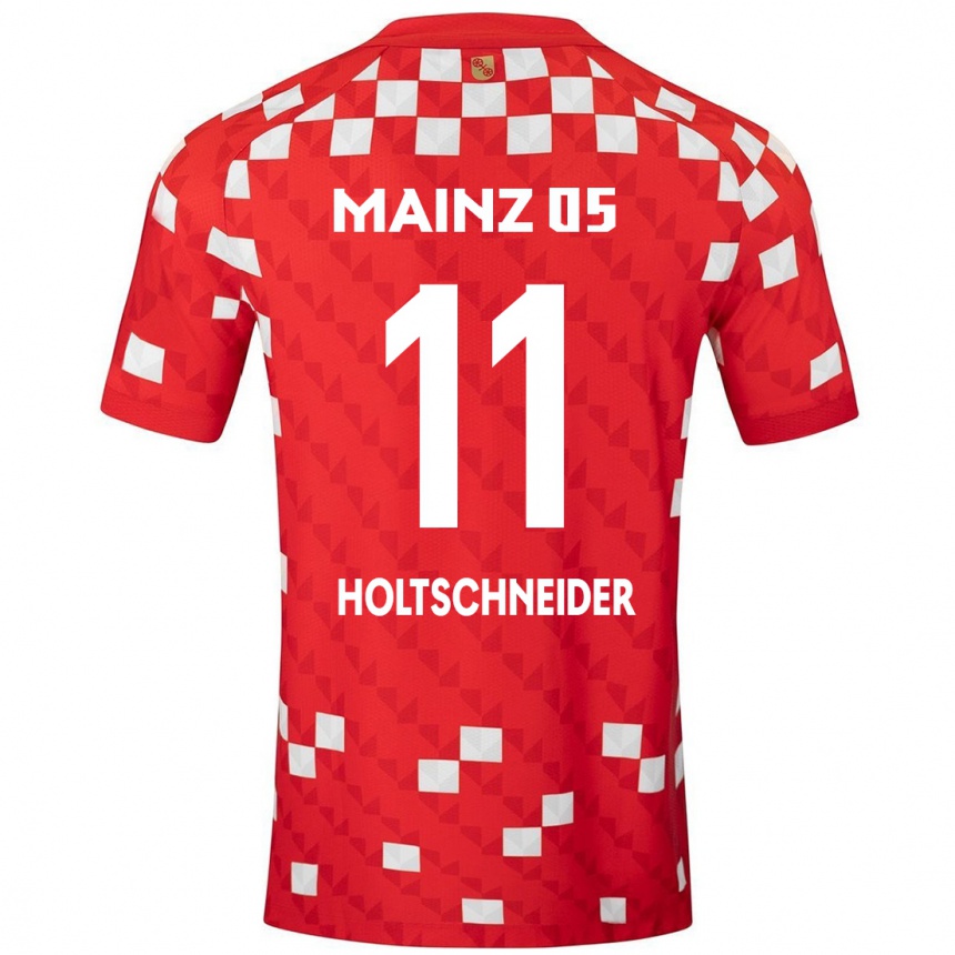 Gyermek Labdarúgás Hannah Holtschneider #11 Fehér Piros Hazai Jersey 2024/25 Mez Póló Ing