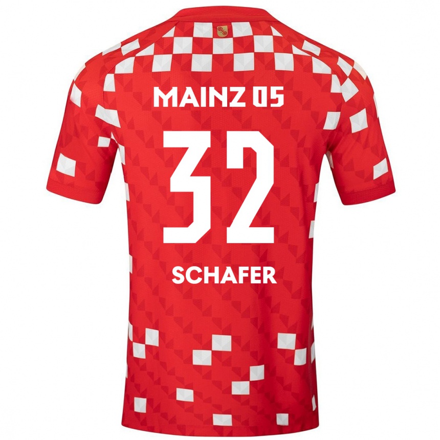 Gyermek Labdarúgás Ann-Christin Schäfer #32 Fehér Piros Hazai Jersey 2024/25 Mez Póló Ing