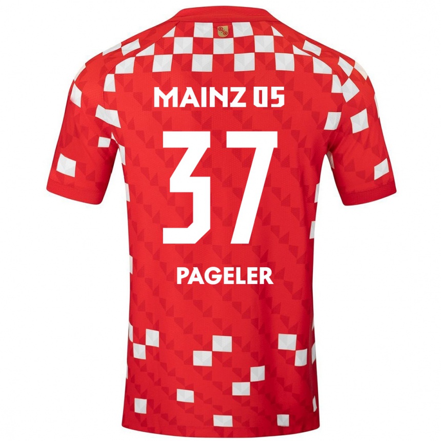 Gyermek Labdarúgás Maja Pageler #37 Fehér Piros Hazai Jersey 2024/25 Mez Póló Ing