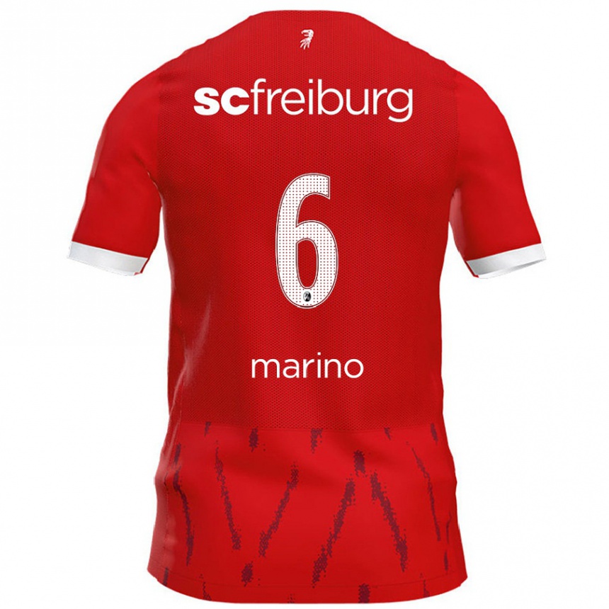 Gyermek Labdarúgás Luca Marino #6 Piros Hazai Jersey 2024/25 Mez Póló Ing