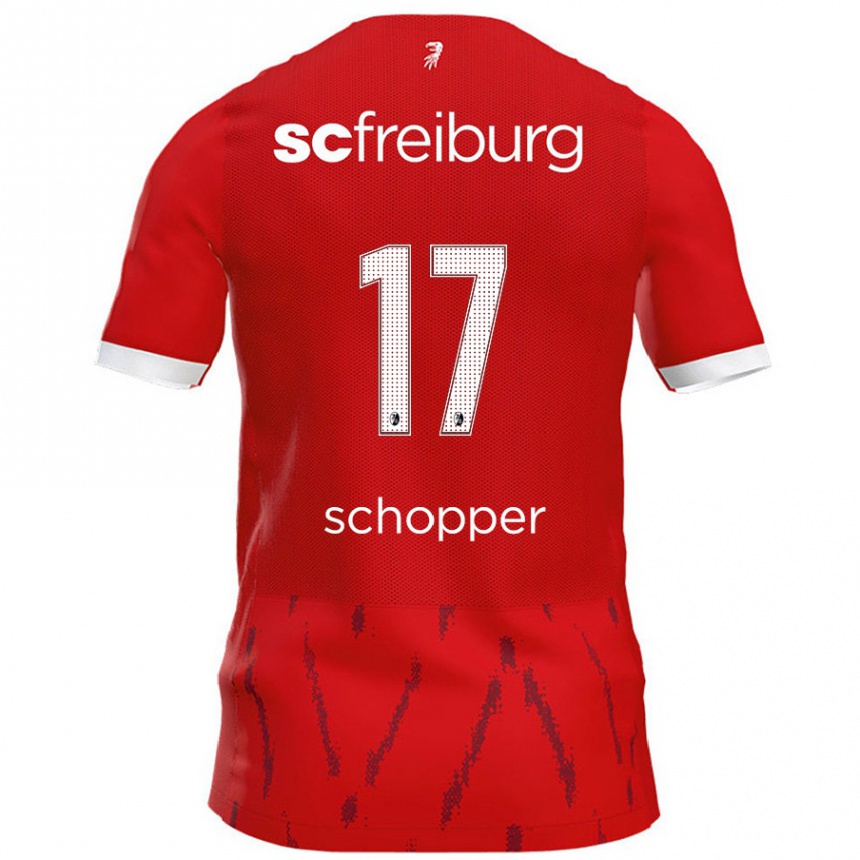 Gyermek Labdarúgás David Schopper #17 Piros Hazai Jersey 2024/25 Mez Póló Ing