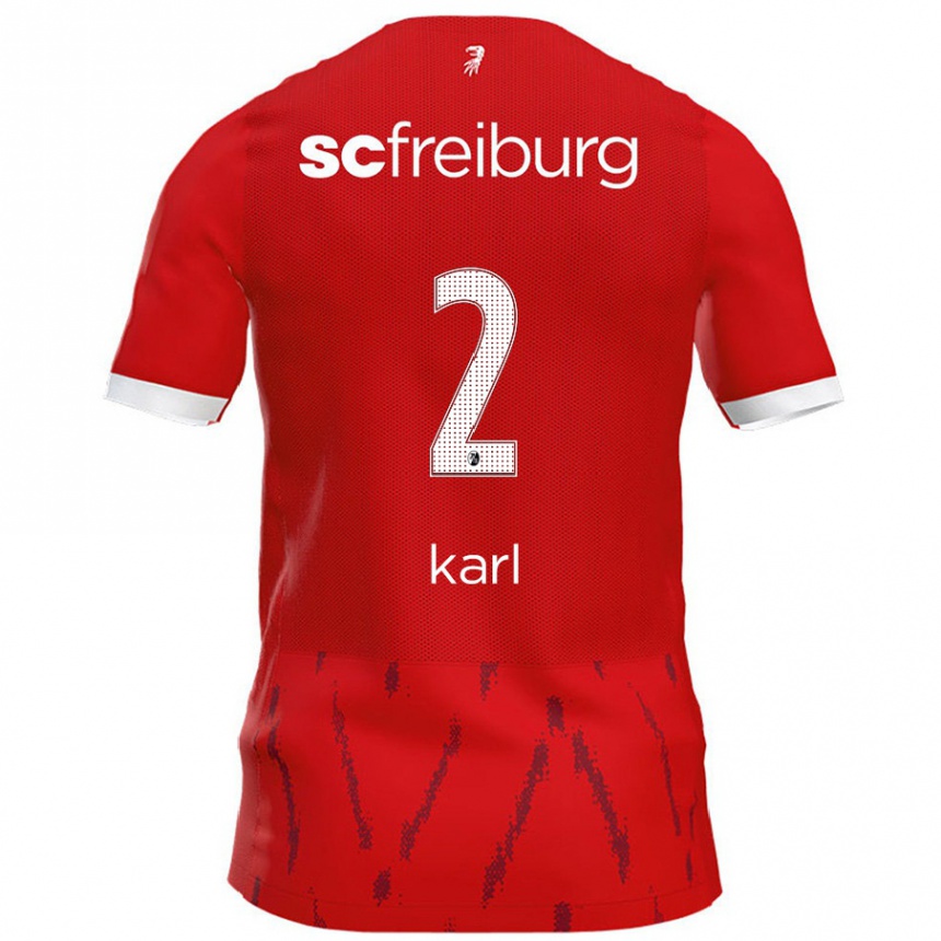 Gyermek Labdarúgás Lisa Karl #2 Piros Hazai Jersey 2024/25 Mez Póló Ing