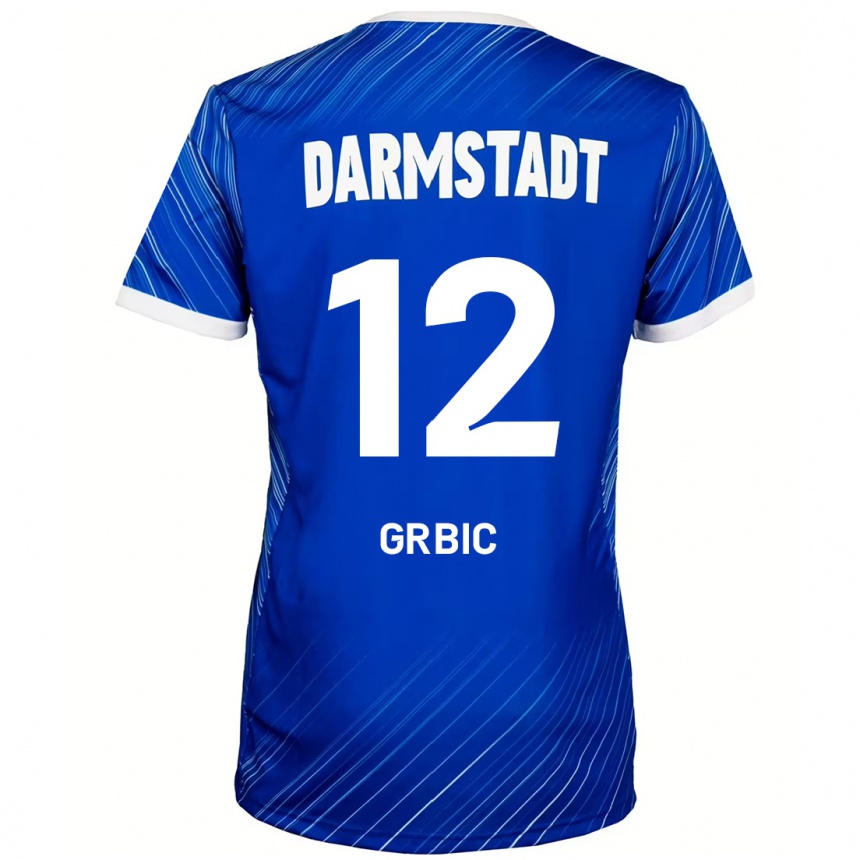 Gyermek Labdarúgás Viktor Grbic #12 Kék Fehér Hazai Jersey 2024/25 Mez Póló Ing