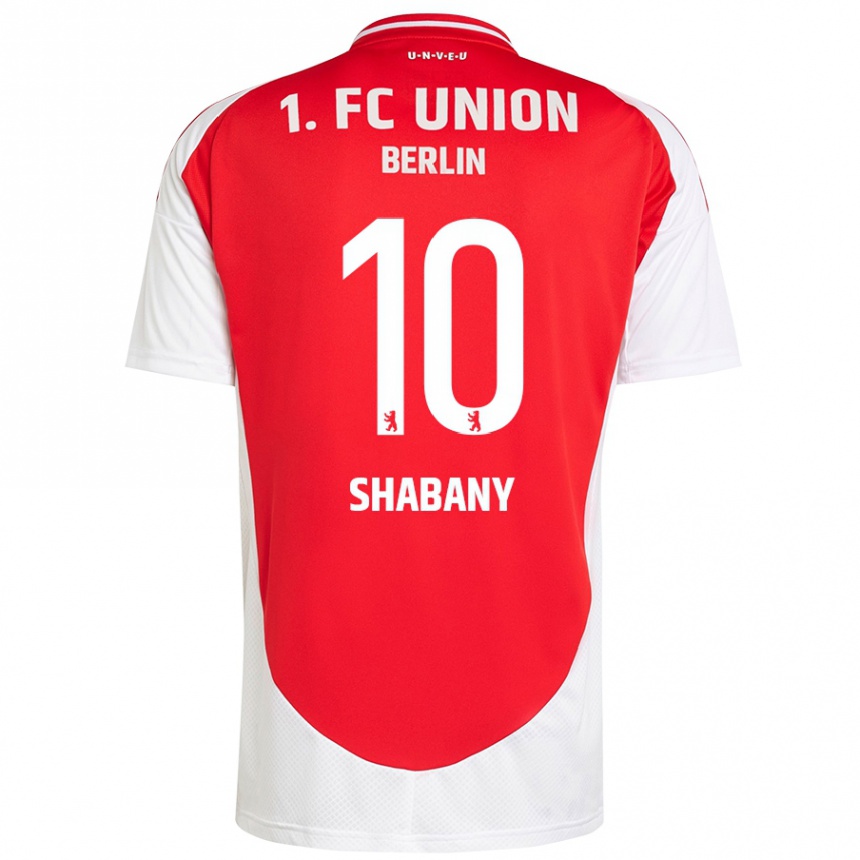 Gyermek Labdarúgás Alec Shabany #10 Piros Fehér Hazai Jersey 2024/25 Mez Póló Ing