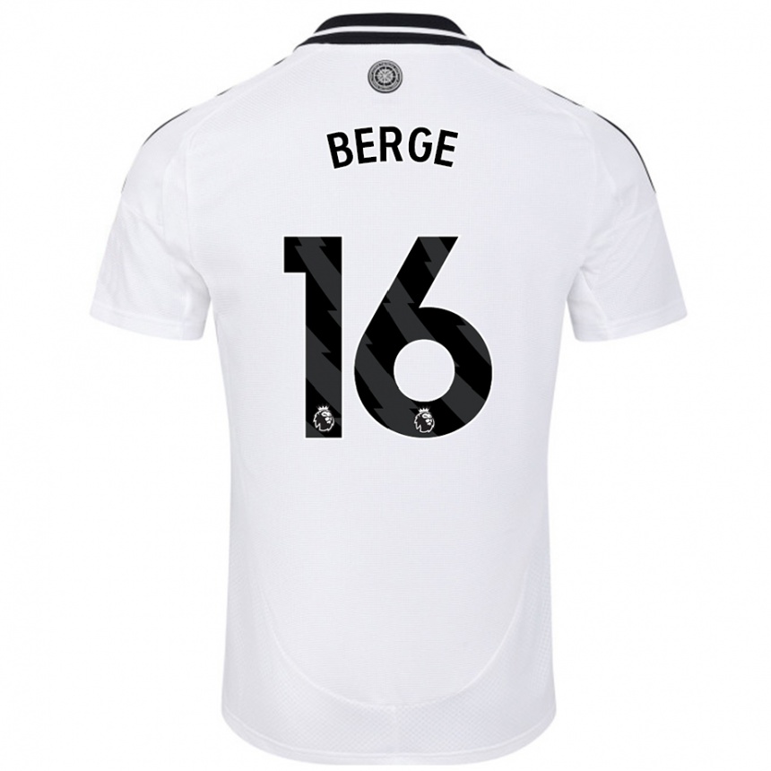 Gyermek Labdarúgás Sander Berge #16 Fehér Hazai Jersey 2024/25 Mez Póló Ing