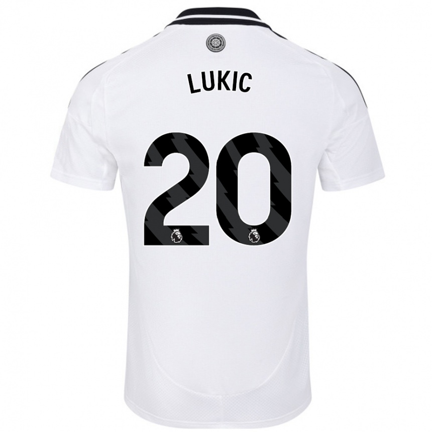 Gyermek Labdarúgás Saša Lukić #20 Fehér Hazai Jersey 2024/25 Mez Póló Ing