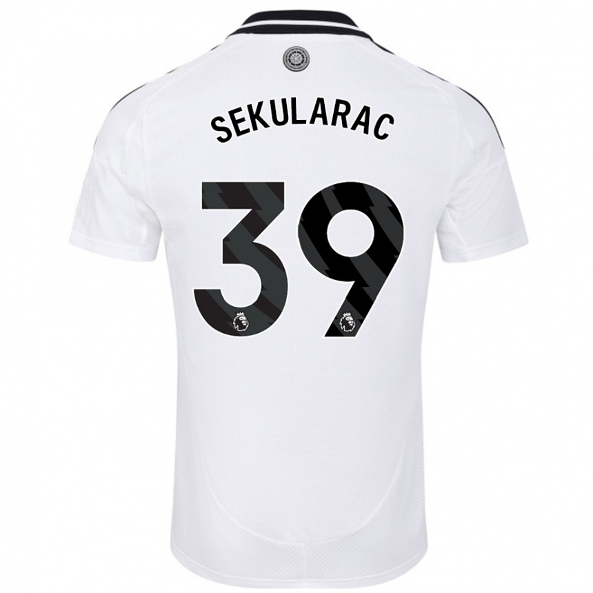 Gyermek Labdarúgás Kristian Sekularac #39 Fehér Hazai Jersey 2024/25 Mez Póló Ing