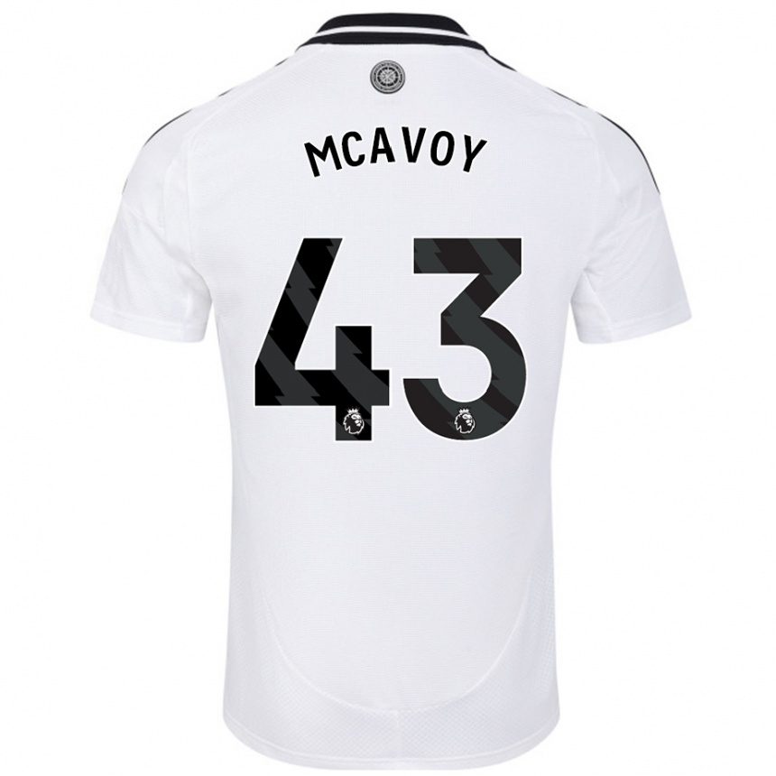 Gyermek Labdarúgás Connor Mcavoy #43 Fehér Hazai Jersey 2024/25 Mez Póló Ing