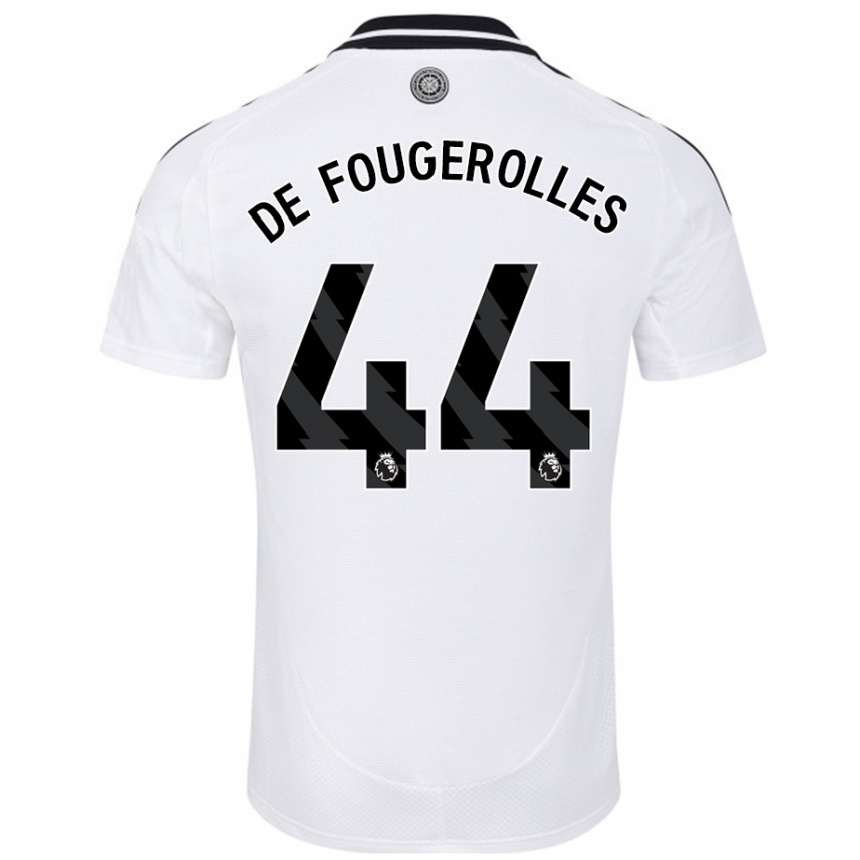 Gyermek Labdarúgás Luc De Fougerolles #44 Fehér Hazai Jersey 2024/25 Mez Póló Ing