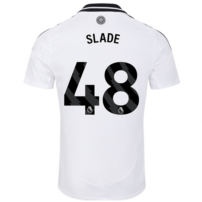 Gyermek Labdarúgás Bradley Slade #48 Fehér Hazai Jersey 2024/25 Mez Póló Ing