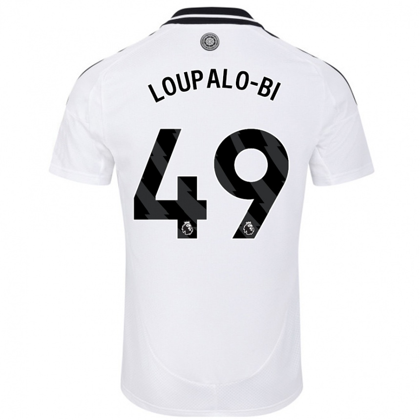 Gyermek Labdarúgás Aaron Loupalo-Bi #49 Fehér Hazai Jersey 2024/25 Mez Póló Ing