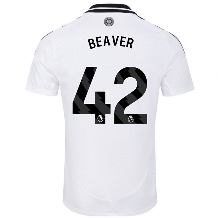 Gyermek Labdarúgás Cat Beaver #42 Fehér Hazai Jersey 2024/25 Mez Póló Ing