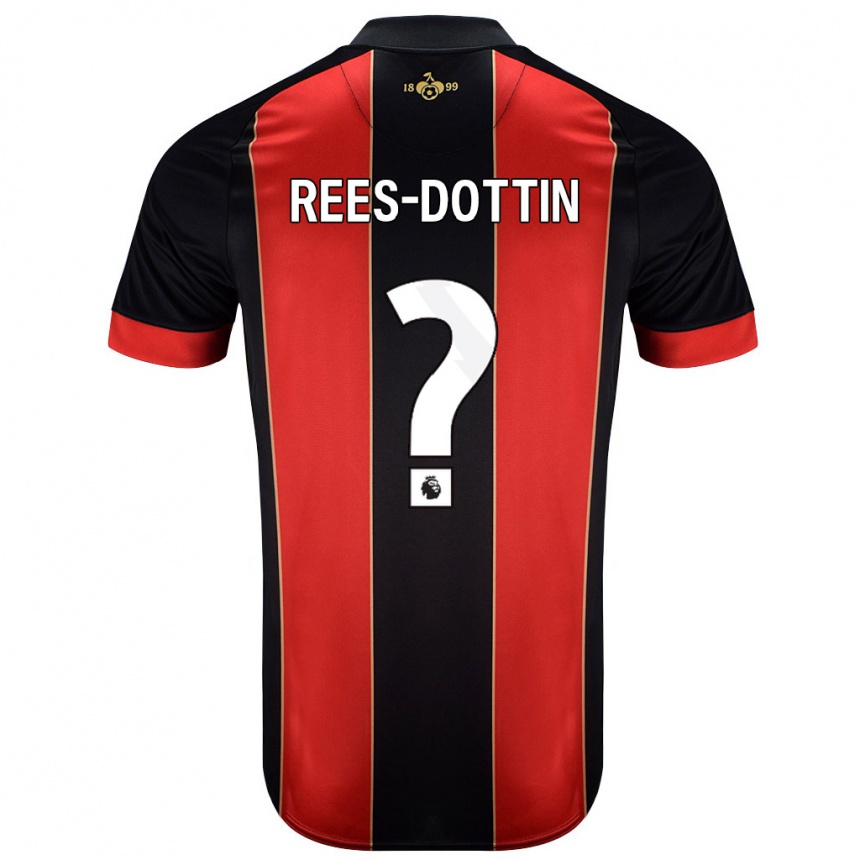 Gyermek Labdarúgás Remy Rees-Dottin #0 Piros Fekete Hazai Jersey 2024/25 Mez Póló Ing